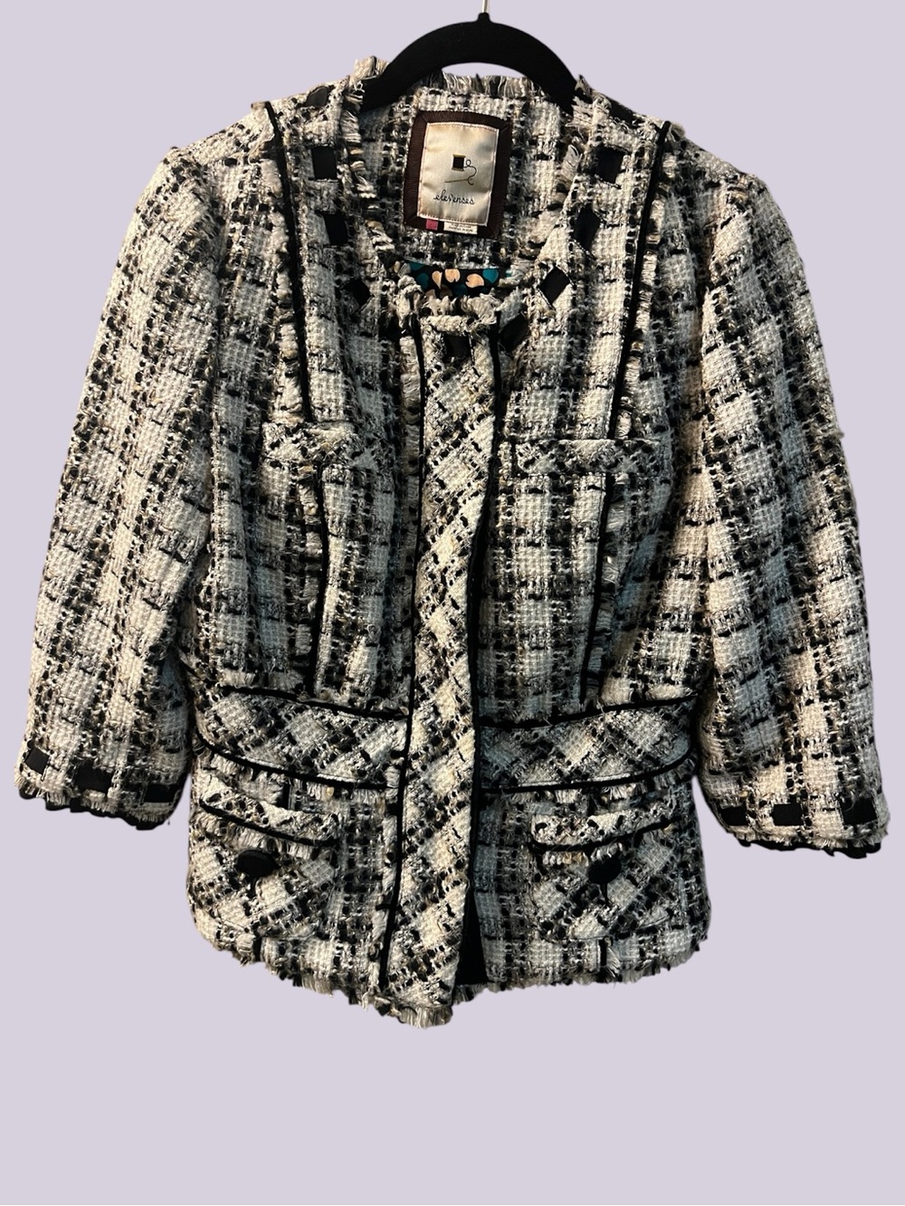 Anthropologie Elevenses Snapshot Tweed Jacket / Chanel-Coded / Size 4